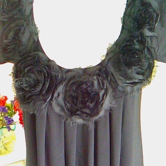 Nic&Dom Embellished Little Black Shift Dress - Picture 3 of 8